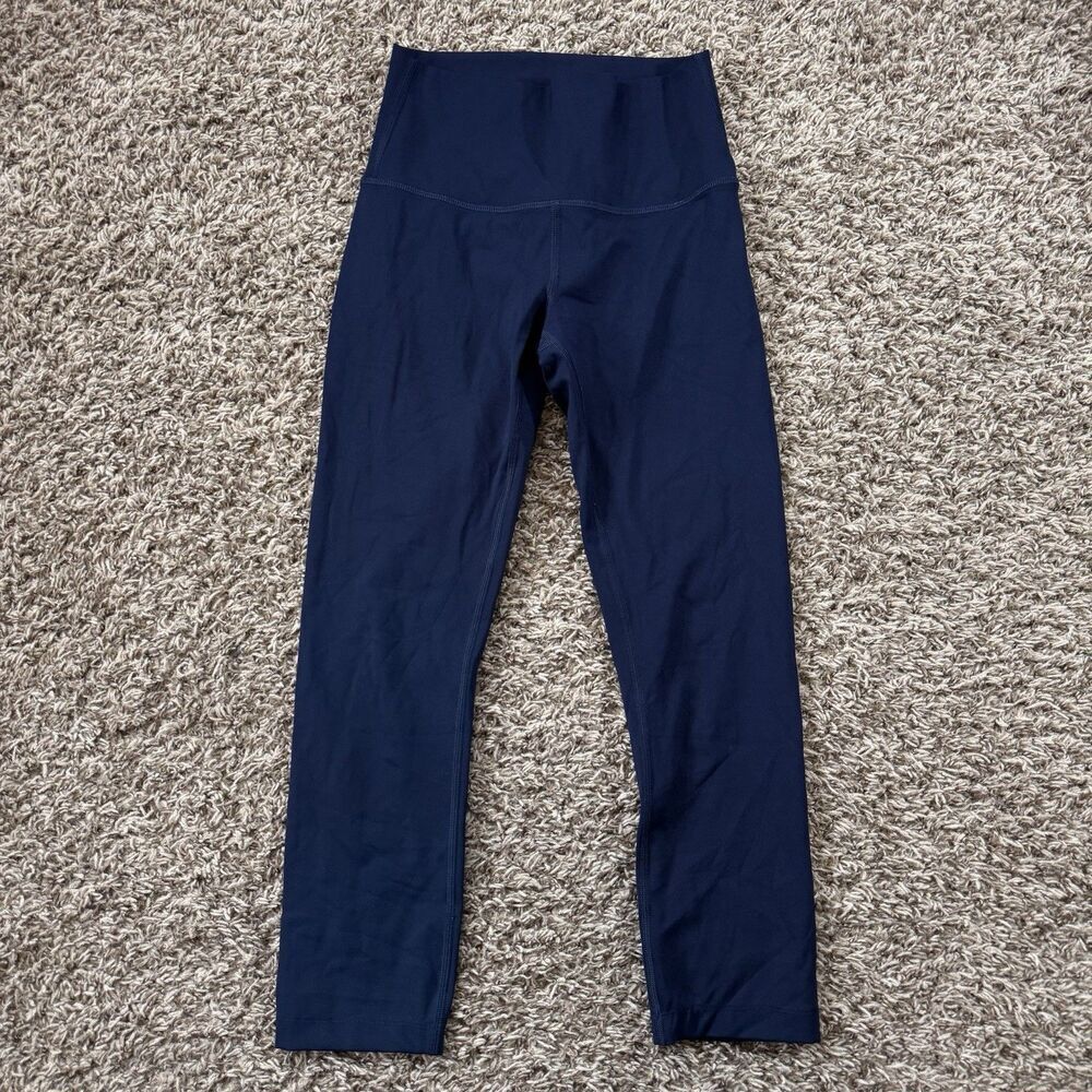 LULULEMON WUNDER UNDER HIGH-RISE TIGHT FULL-ON LUXTREME 21” TRUE NAVY SZ 4 CROP
